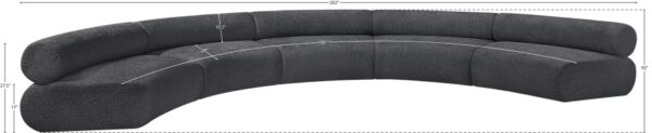 Bale 202" Chenille Fabric Upholstered 5 pc. Modular Sectional