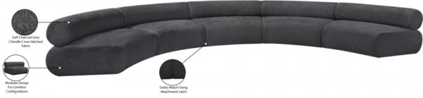 Bale 202" Chenille Fabric Upholstered 5 pc. Modular Sectional