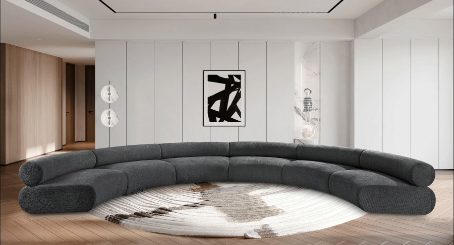 Bale 202" Chenille Fabric Upholstered 6 pc. Modular Sectional