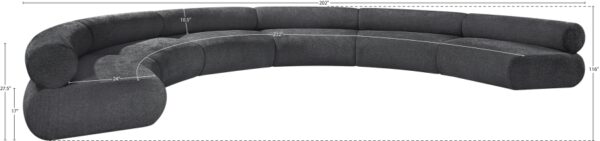 Bale 202" Chenille Fabric Upholstered 6 pc. Modular Sectional