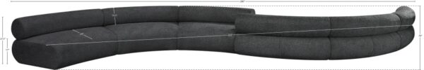 Bale 280" Chenille Fabric Upholstered 6 pc. Modular Sectional