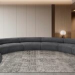 Bale 202" Chenille Fabric Upholstered 7 pc. Modular Sectional