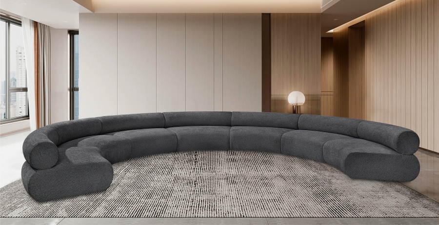 Bale 202" Chenille Fabric Upholstered 7 pc. Modular Sectional