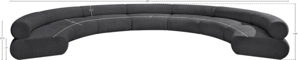 Bale 202" Chenille Fabric Upholstered 7 pc. Modular Sectional