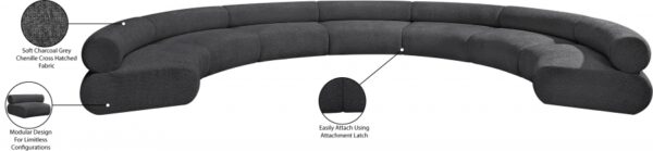 Bale 202" Chenille Fabric Upholstered 7 pc. Modular Sectional