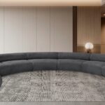 Bale 202" Chenille Fabric Upholstered 8 pc. Modular Sectional