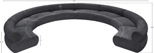 Bale 202" Chenille Fabric Upholstered 8 pc. Modular Sectional