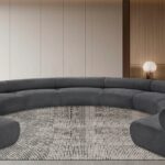 Bale 202" Chenille Fabric Upholstered 9 pc. Modular Sectional