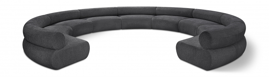 Bale 202" Chenille Fabric Upholstered 9 pc. Modular Sectional