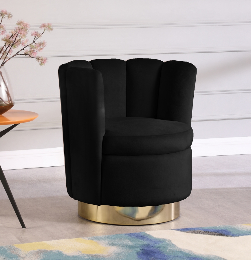 Lily Velvet Upholstered Swivel Accent Chair