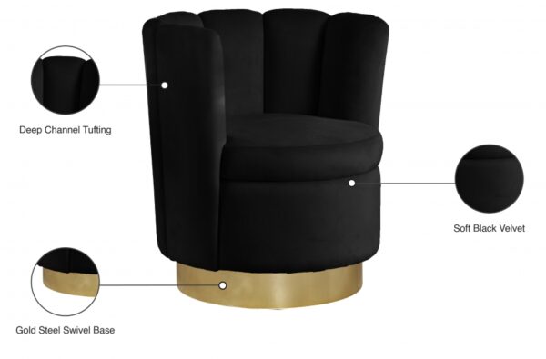 Lily Velvet Upholstered Swivel Accent Chair