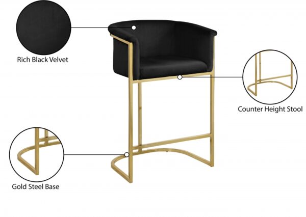 Donatella Velvet Upholstered Counter Stool