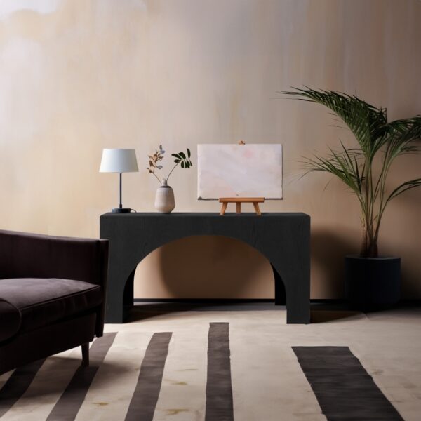 Arch Oak Wood Console Table