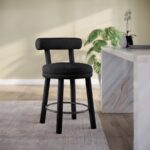 Parlor Boucle Fabric Upholstered Bar / Counter Stool