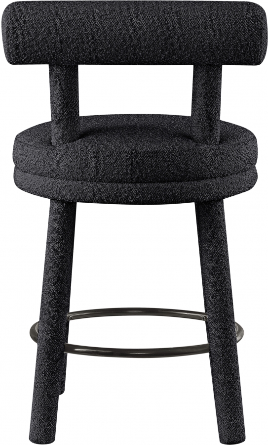 Parlor Boucle Fabric Upholstered Bar / Counter Stool