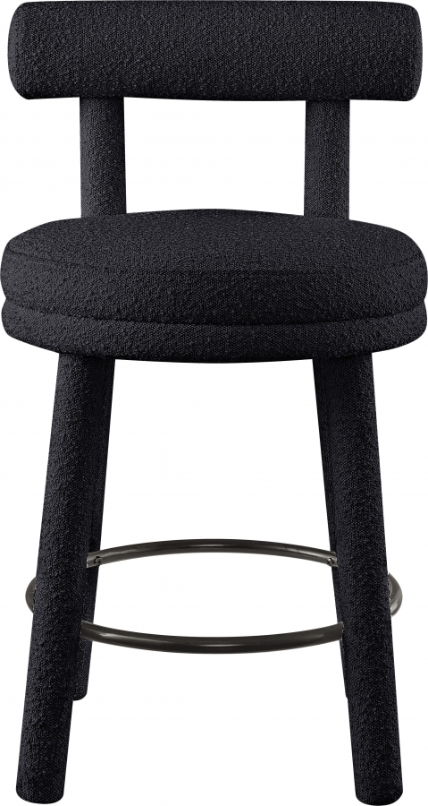 Parlor Boucle Fabric Upholstered Bar / Counter Stool