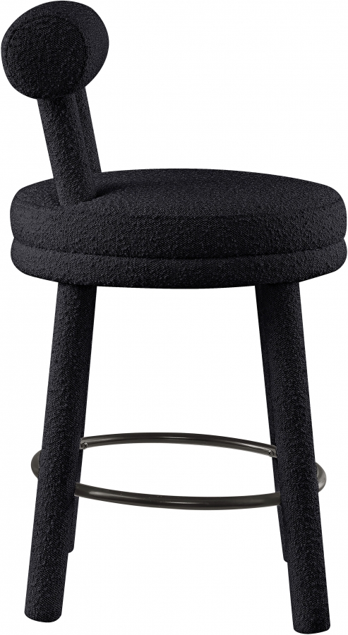 Parlor Boucle Fabric Upholstered Bar / Counter Stool