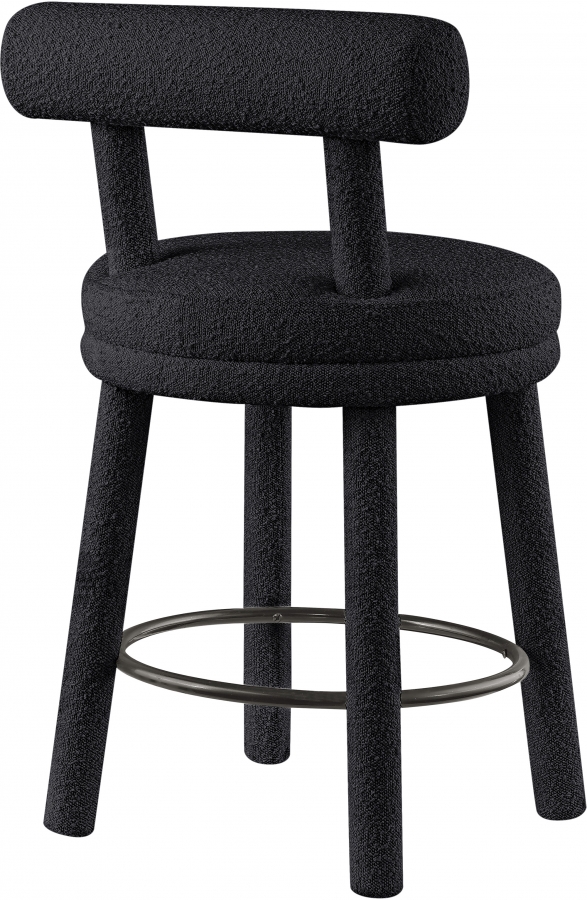 Parlor Boucle Fabric Upholstered Bar / Counter Stool