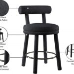 Parlor Boucle Fabric Upholstered Bar / Counter Stool