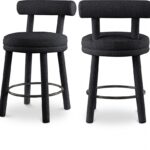 Parlor Boucle Fabric Upholstered Bar / Counter Stool