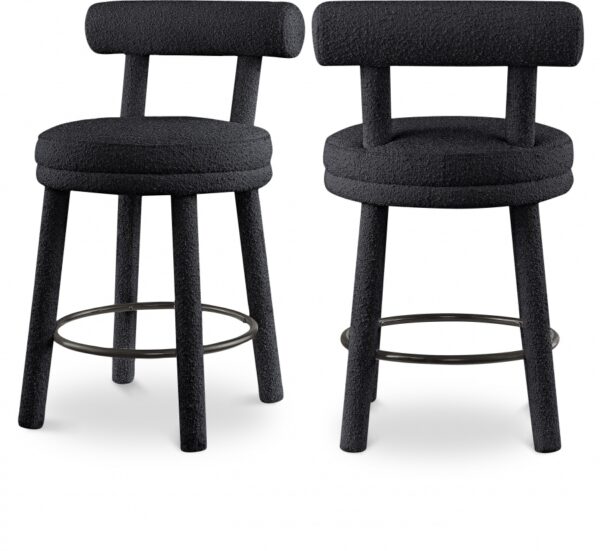 Parlor Boucle Fabric Upholstered Bar / Counter Stool