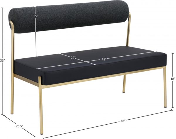 Carly Vegan Leather Upholstered Bench