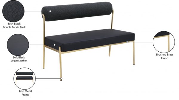 Carly Vegan Leather Upholstered Bench