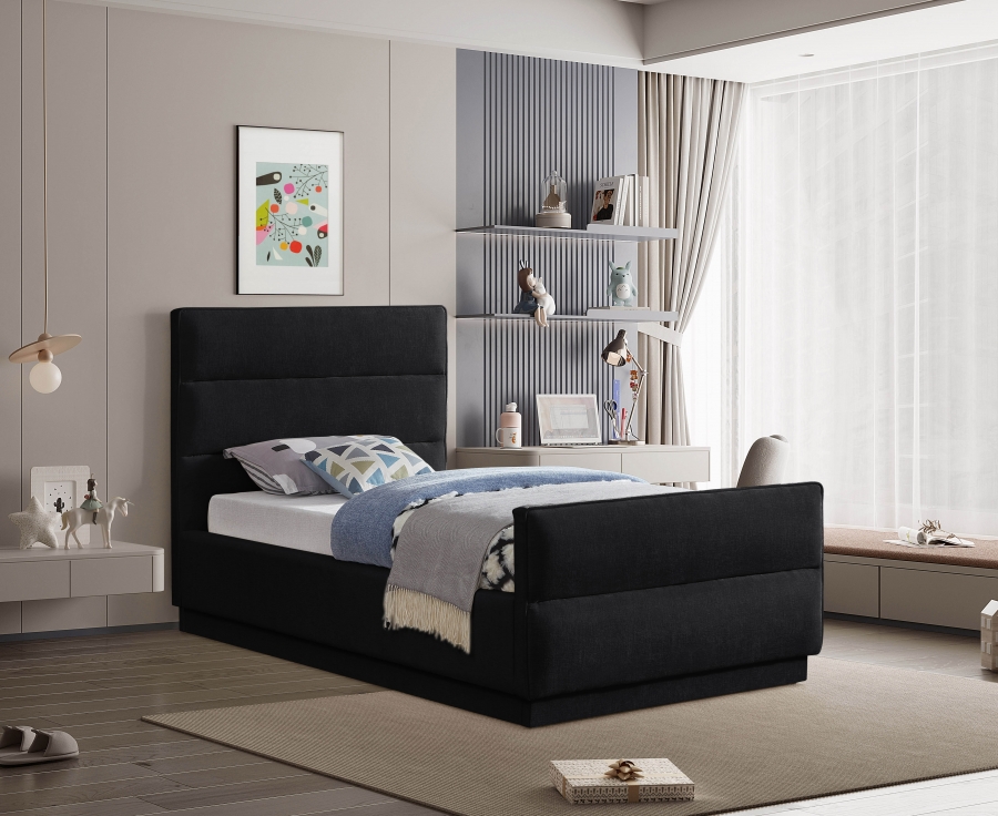 Paxton Chenille Fabric Upholstered Twin Bed