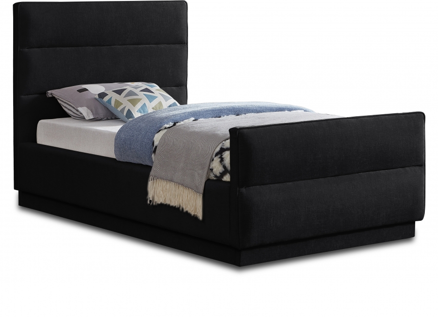 Paxton Chenille Fabric Upholstered Twin Bed