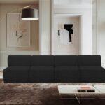Ollie 120" Boucle Fabric Upholstered 4pc. Armless Modular Sofa