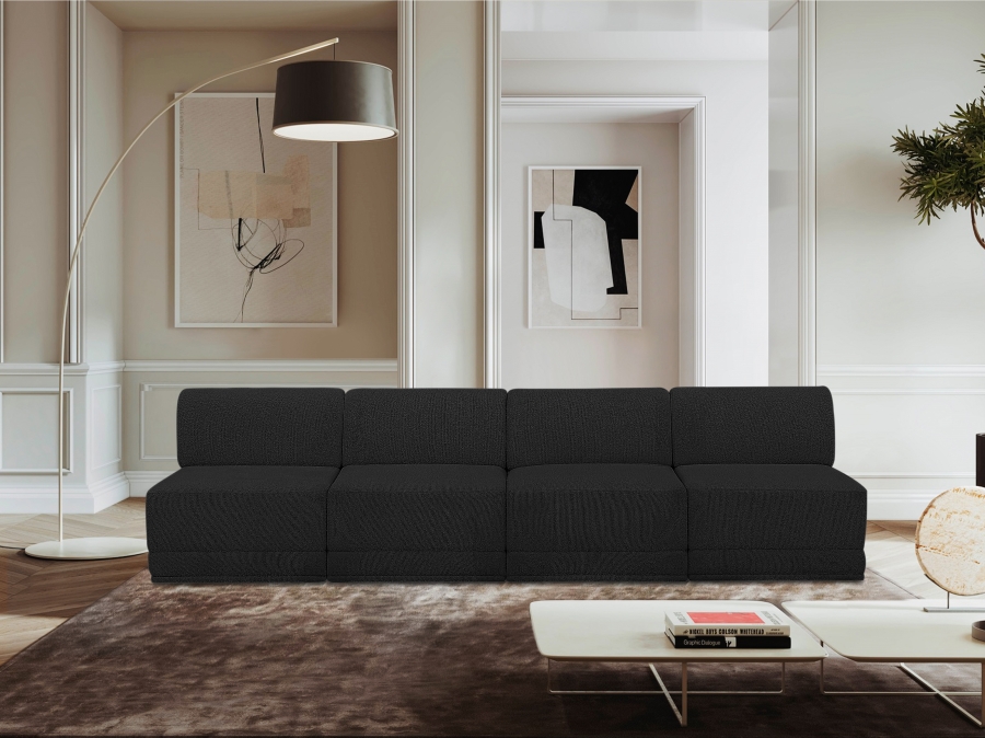 Ollie 120" Boucle Fabric Upholstered 4pc. Armless Modular Sofa