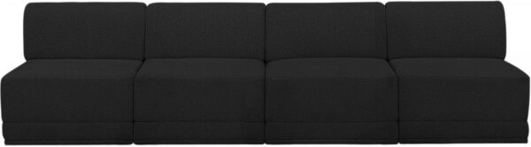 Ollie 120" Boucle Fabric Upholstered 4pc. Armless Modular Sofa