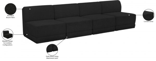 Ollie 120" Boucle Fabric Upholstered 4pc. Armless Modular Sofa