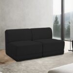 Ollie 60" Boucle Fabric Upholstered 2pc. Armless Modular Loveseat