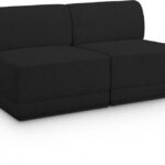 Ollie 60" Boucle Fabric Upholstered 2pc. Armless Modular Loveseat