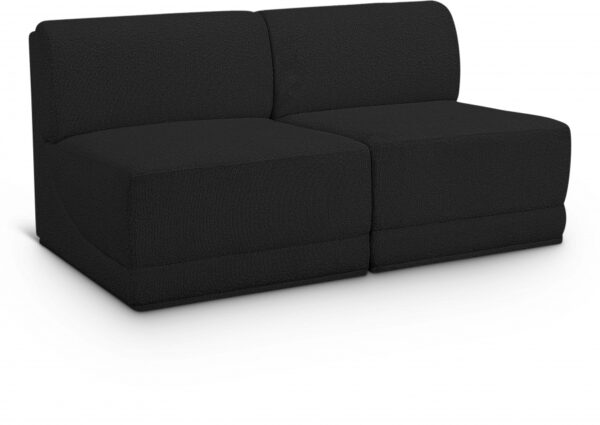 Ollie 60" Boucle Fabric Upholstered 2pc. Armless Modular Loveseat