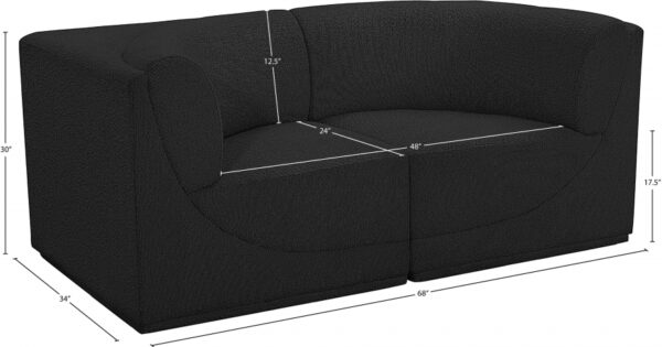 Ollie 68" Boucle Fabric Upholstered 2pc. Modular Loveseat