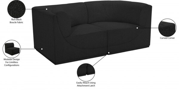 Ollie 68" Boucle Fabric Upholstered 2pc. Modular Loveseat