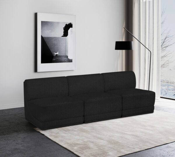 Ollie 90" Boucle Fabric Upholstered 3pc. Armless Modular Sofa