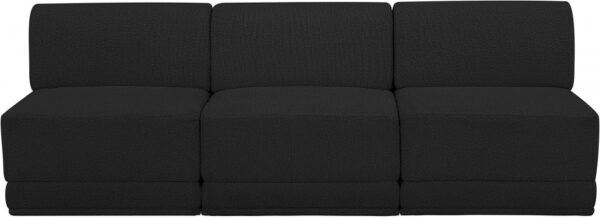 Ollie 90" Boucle Fabric Upholstered 3pc. Armless Modular Sofa