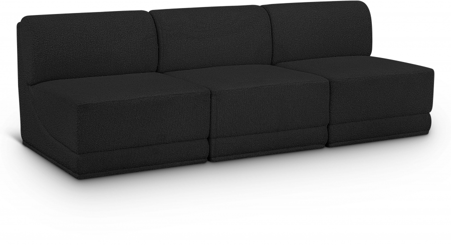 Ollie 90" Boucle Fabric Upholstered 3pc. Armless Modular Sofa