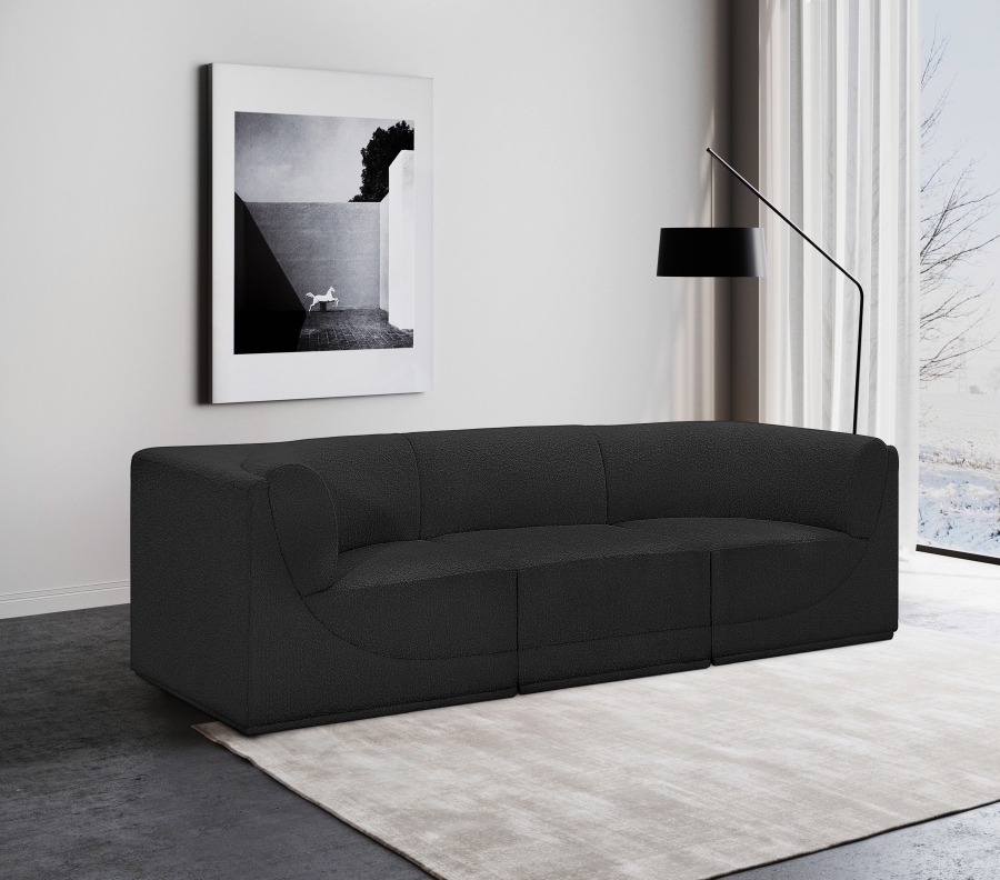 Ollie 98" Boucle Fabric Upholstered 3pc. Modular Sofa