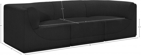Ollie 98" Boucle Fabric Upholstered 3pc. Modular Sofa