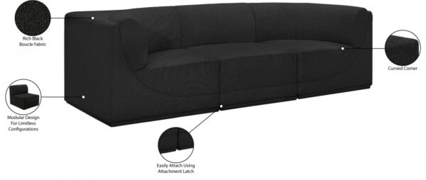 Ollie 98" Boucle Fabric Upholstered 3pc. Modular Sofa