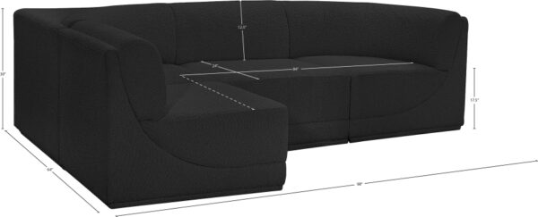 Ollie 98" Boucle Fabric Upholstered 4pc. Modular Sectional