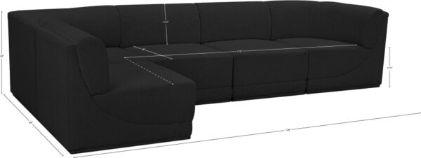 Ollie 128" Boucle Fabric Upholstered 5pc. Modular Sectional