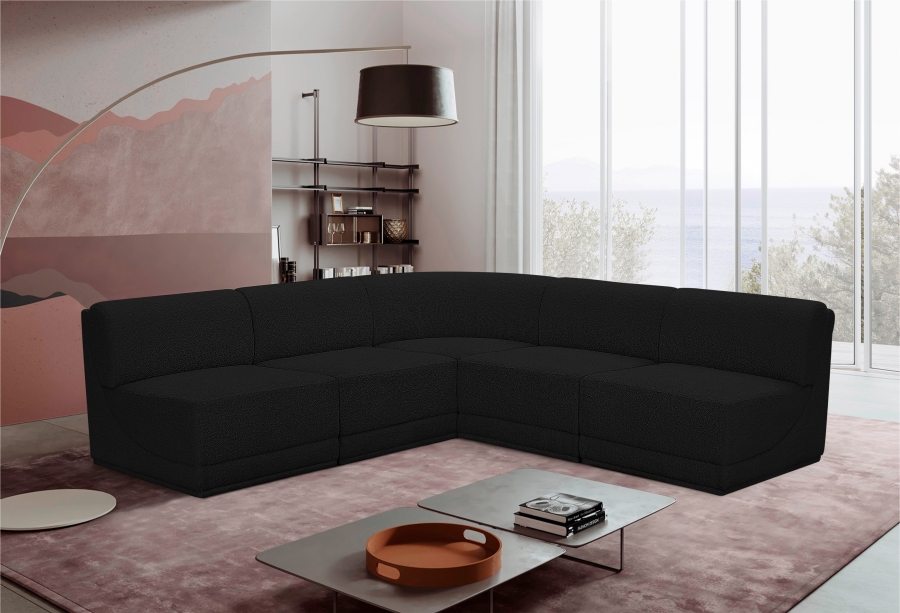 Ollie 94" Boucle Fabric Upholstered 5pc. Modular Sectional