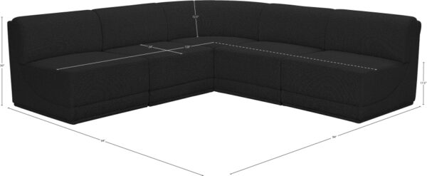 Ollie 94" Boucle Fabric Upholstered 5pc. Modular Sectional