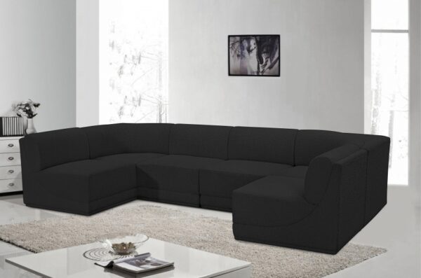 Ollie 128" Boucle Fabric Upholstered 6pc. Modular Sectional