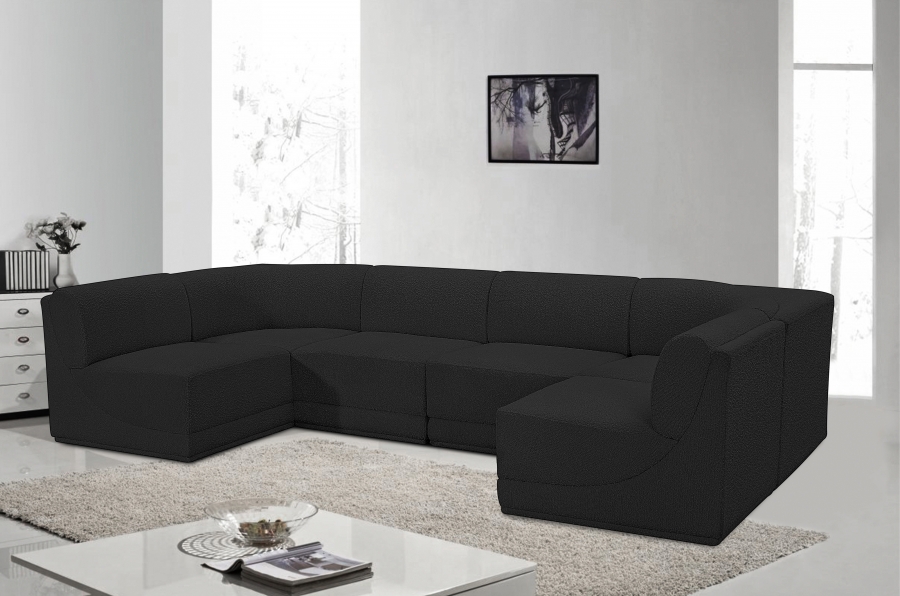 Ollie 128" Boucle Fabric Upholstered 6pc. Modular Sectional